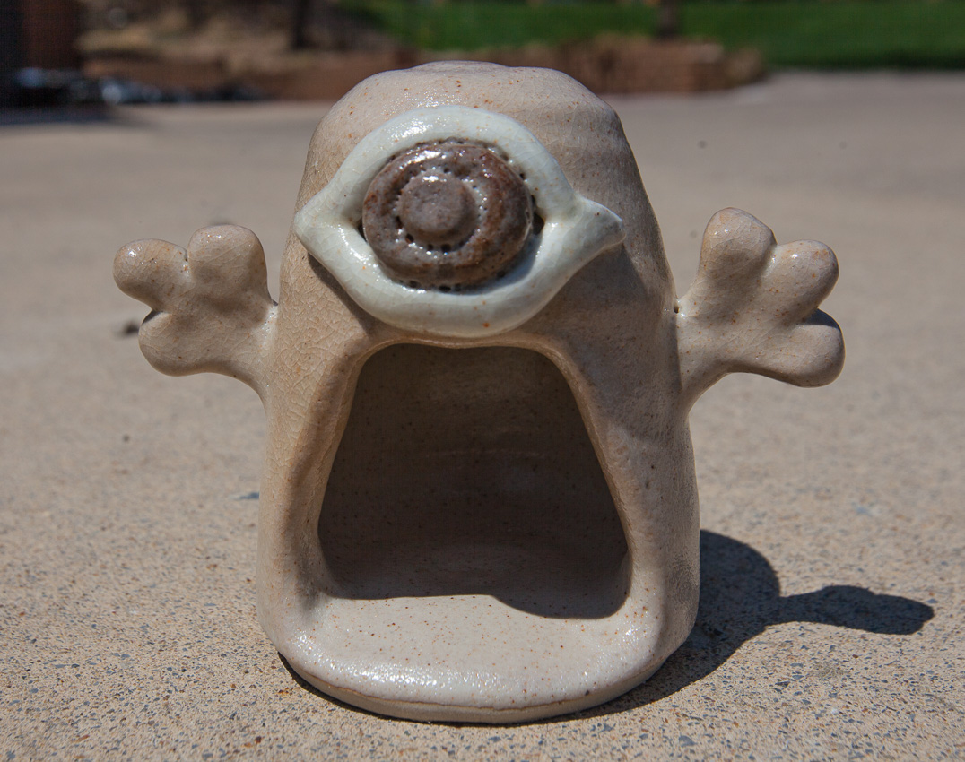 Ceramic Cute Scream Monster Spoon Rest © Karla Hovde 2015